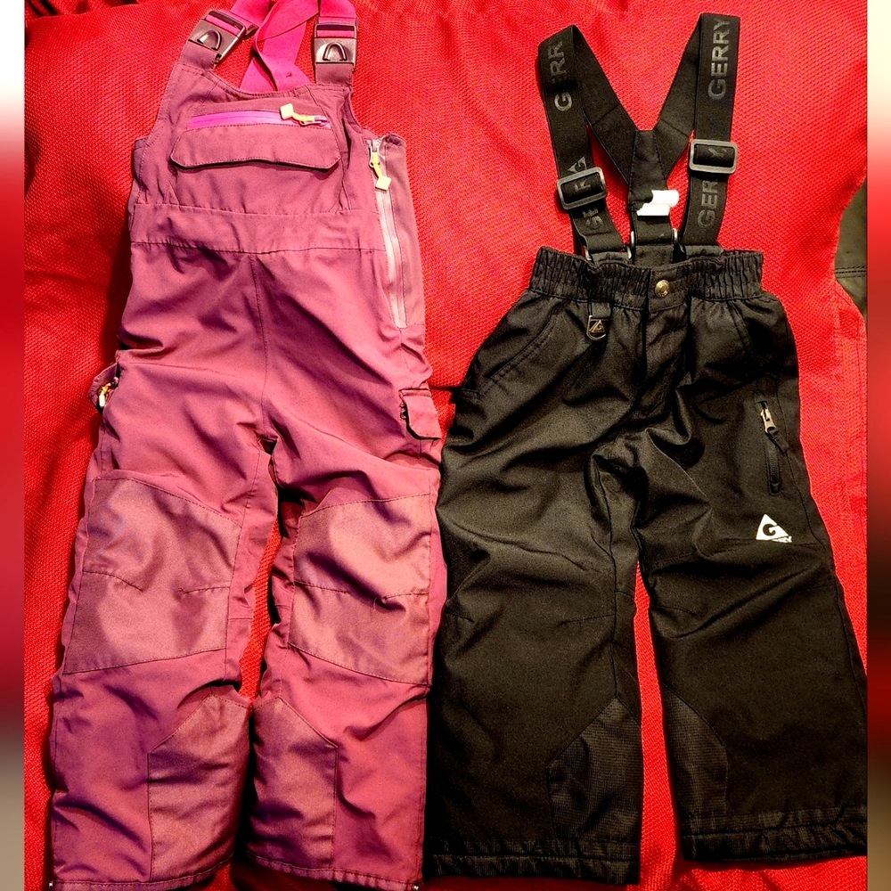 Snow pants for kids 4-5 XS colors black and maroon